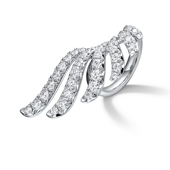 UU2964 VELA French Cut Pavé Diamond Wrap Ring