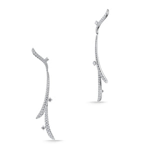 UU2978 VELA French Cut Pavé Diamond Drop Earrings