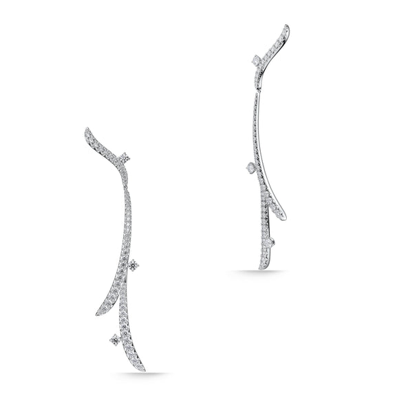 UU2978 VELA French Cut Pavé Diamond Drop Earrings