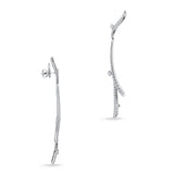 UU2978 VELA French Cut Pavé Diamond Drop Earrings