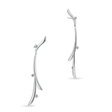 UU2978 VELA French Cut Pavé Diamond Drop Earrings