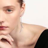 UU2978 VELA French Cut Pavé Diamond Drop Earrings