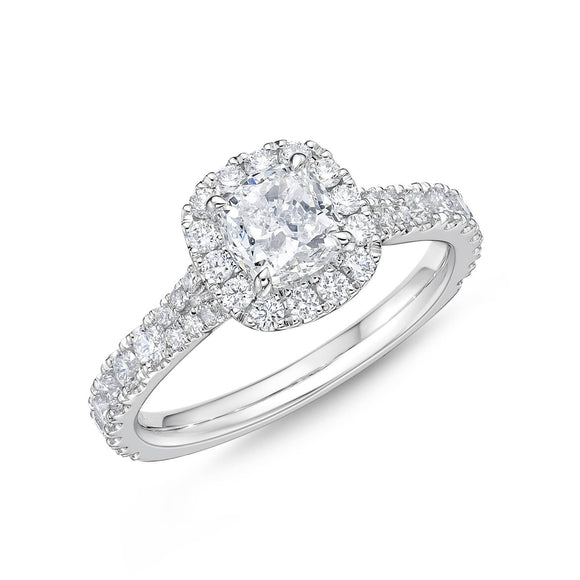 QRHA*09_00 Halo Diamond Engagement Semi-Mount Ring