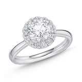 QRHA*11_00 Halo Diamond Engagement Semi-Mount Ring