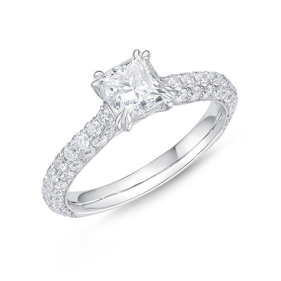 QRVG*03_00 Vintage Diamond Engagement Semi-Mount Ring