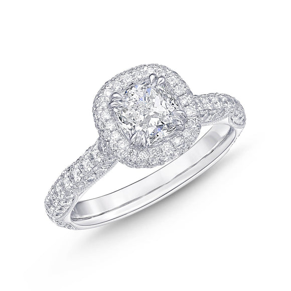 QRVG*04_00 Vintage Diamond Engagement Semi-Mount Ring