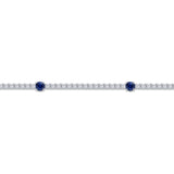 CBDD202_SB Diamond Line Sapphire Alternating Bracelet