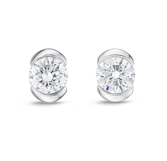 CEVD101_00 Crescent Solitaire Earrings