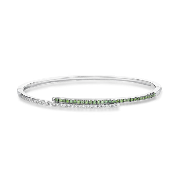 CGDD102_GD Diamond Line Diamond Oval Bangle