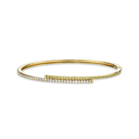 CGDD102_YD Diamond Line Diamond Oval Bangle