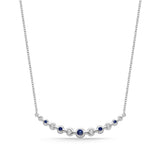 CNDD130_SB Diamond Line Sapphire Line Necklace