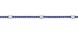 CNDD201_SB Diamond Line Sapphire Line Necklace