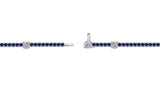 CNDD201_SB Diamond Line Sapphire Line Necklace