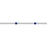 CNDD202_SB Diamond Line Sapphire Line Necklace