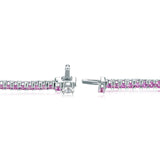 CNDD301_SP Diamond Line Sapphire Line Necklace