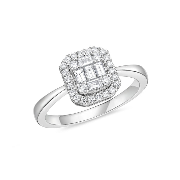 CRGA701_00 Geo Arts Diamond Illusion-setting Ring