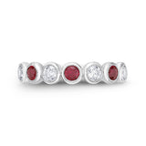 EMTU124_RU Toujours Ruby Alternating Band Ring
