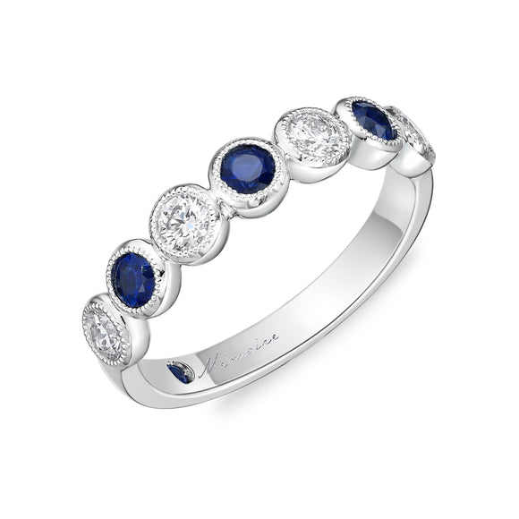 EMTU125_SB Toujours Sapphire Alternating Band Ring