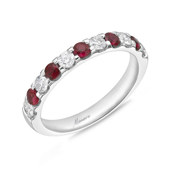 EROD293_RU Odessa Ruby Alternating Band Ring