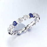 ERPP153_SB Precious Prong Sapphire Alternating Band Ring