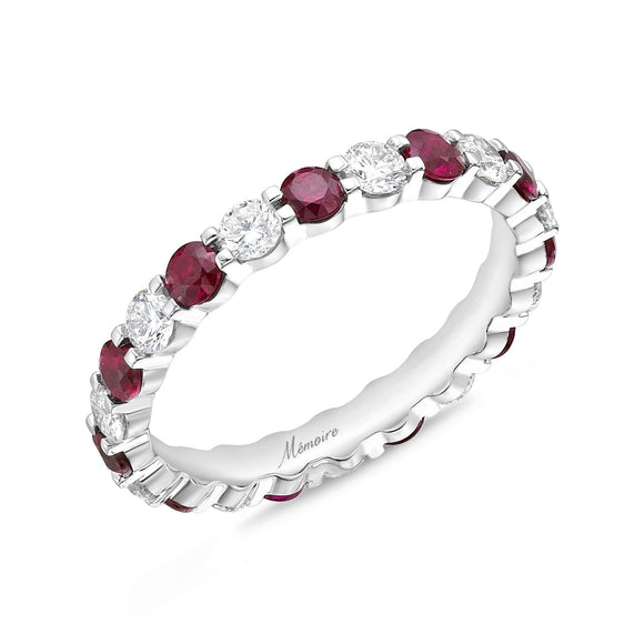 ERPT149_RU Petite Prong Ruby Alternating Band Ring