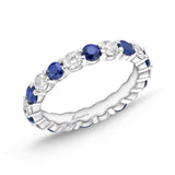 ERPT154_SB Petite Prong Sapphire Alternating Band Ring