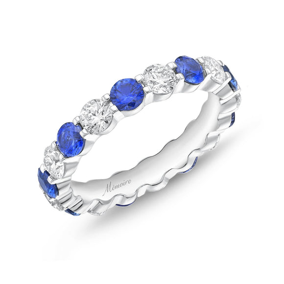 ERPT162_SB Petite Prong Sapphire Alternating Band Ring