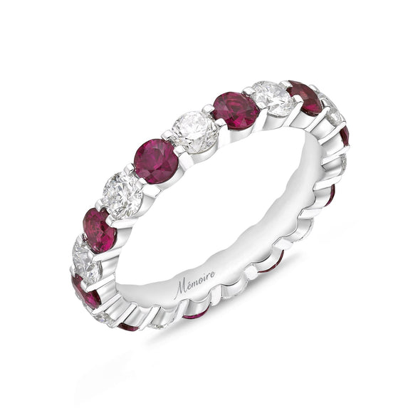 ERPT162_RU Petite Prong Ruby Alternating Band Ring