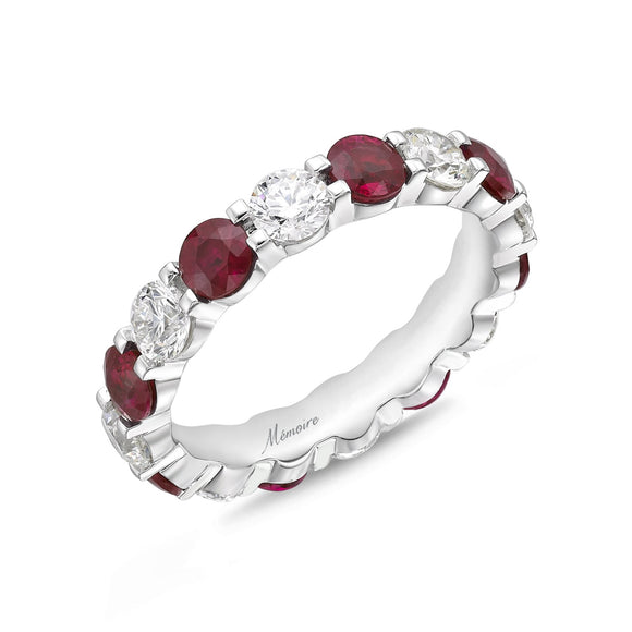 ERPT169_RU Petite Prong Ruby Alternating Band Ring