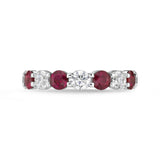ERPT169_RU Petite Prong Ruby Alternating Band Ring