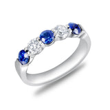 ERPT173_SB Petite Prong Sapphire Alternating Band Ring
