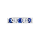 ERPT173_SB Petite Prong Sapphire Alternating Band Ring