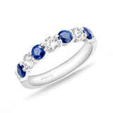 ERPT181_SB Petite Prong Sapphire Alternating Band Ring