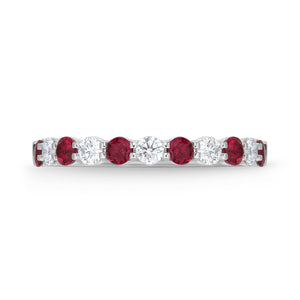 ERPT182_RU Petite Prong Ruby Alternating Band Ring