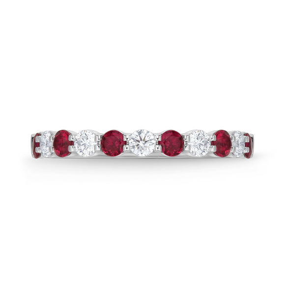 ERPT182_RU Petite Prong Ruby Alternating Band Ring