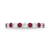 ERPT182_RU Petite Prong Ruby Alternating Band Ring