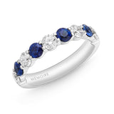 ERPT194_SB Petite Prong Sapphire Alternating Band Ring