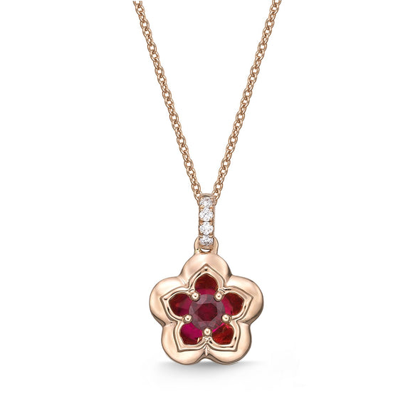 FCVL101_RU Valley of Light Ruby Illusion-setting Necklace