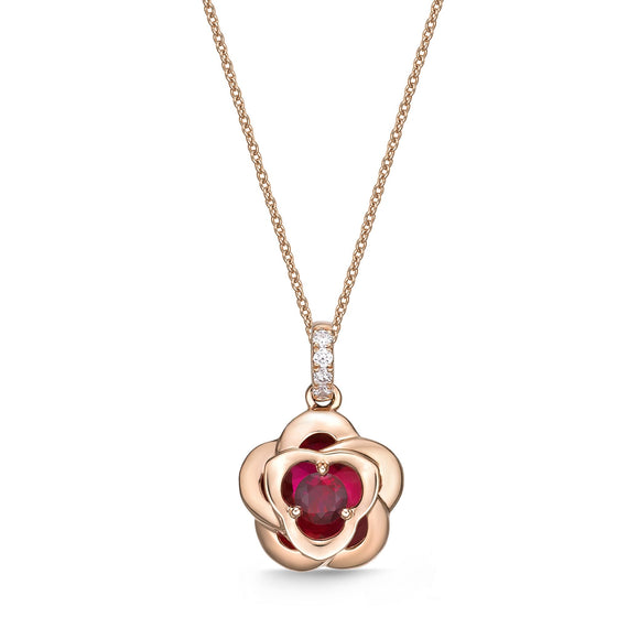 FCVL102_RU Valley of Light Ruby Illusion-setting Necklace