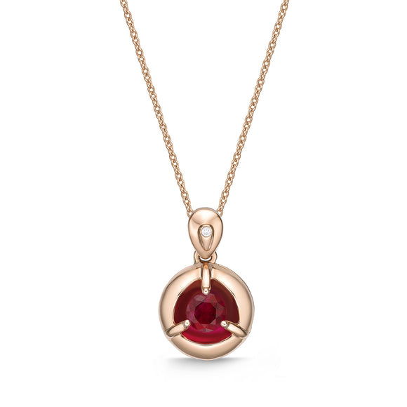 FCVL103_RU Valley of Light Ruby Illusion-setting Necklace