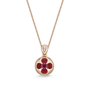 FCVL104_RU Valley of Light Ruby Illusion-setting Necklace