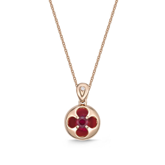 FCVL104_RU Valley of Light Ruby Illusion-setting Necklace