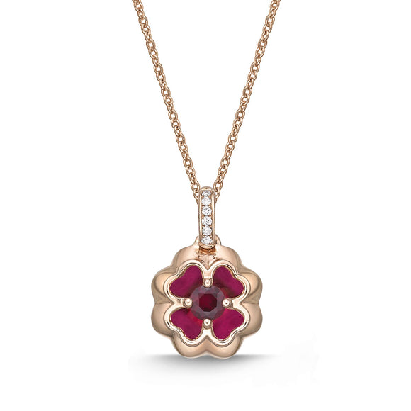FCVL105_RU Valley of Light Ruby Illusion-setting Necklace