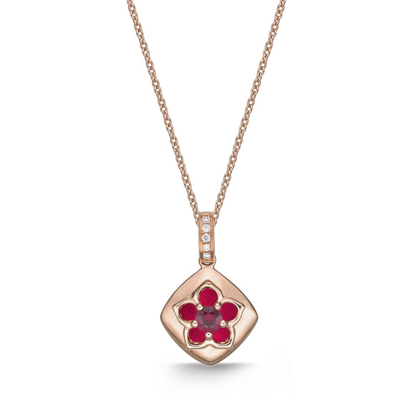 FCVL108_RU Valley of Light Ruby Illusion-setting Necklace