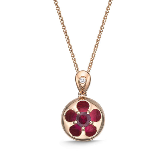 FCVL109_RU Valley of Light Ruby Illusion-setting Necklace