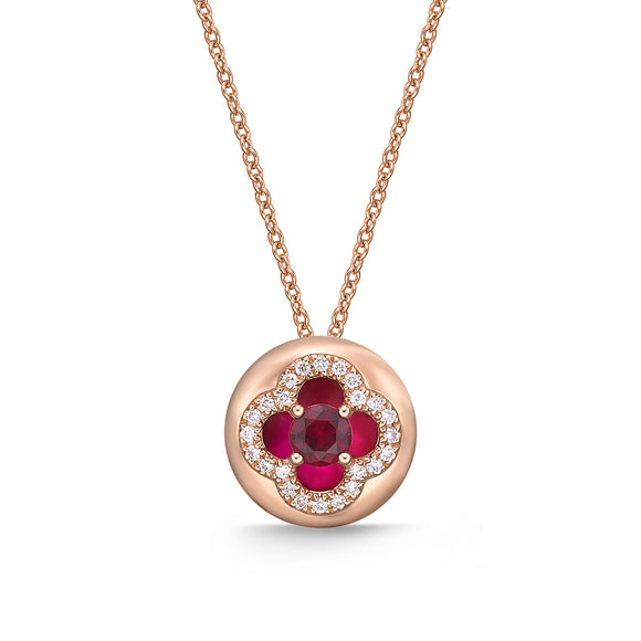 FCVL113_RU Valley of Light Ruby Illusion-setting Necklace