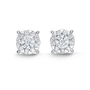 FEBQ104_00 Diamond Bouquets Studs Earrings