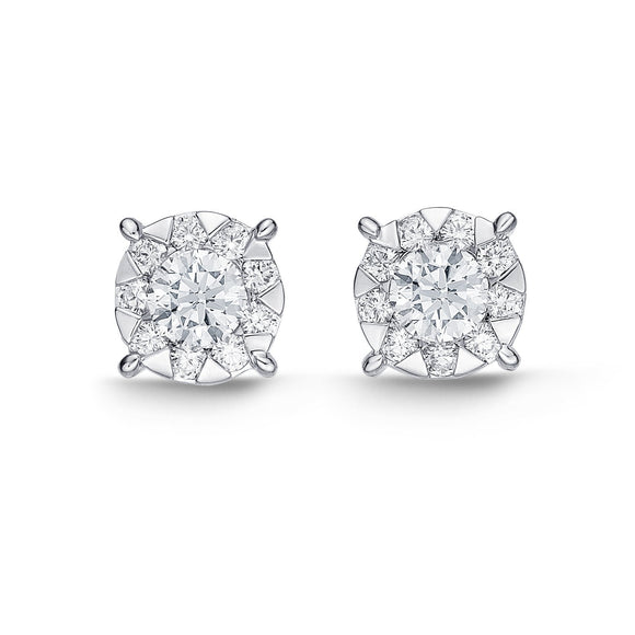 FEBQ108_00 Diamond Bouquets Studs Earrings