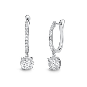 FEBQ110_00 Diamond Bouquets Dangling Earrings