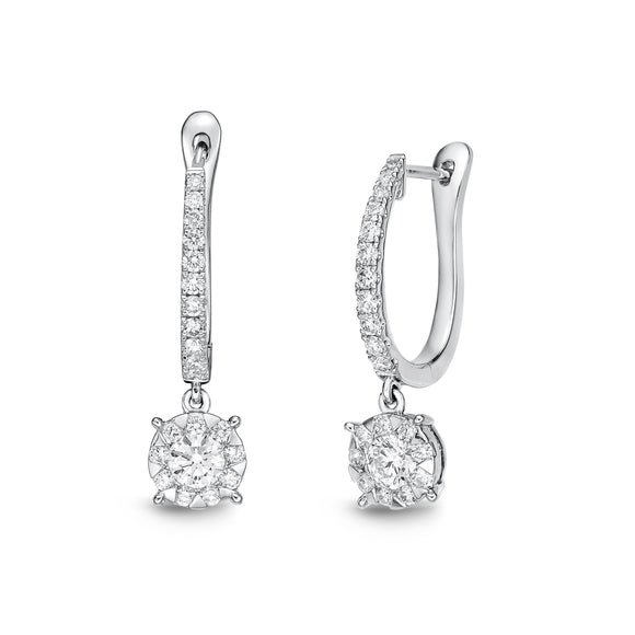 FEBQ110_00 Diamond Bouquets Dangling Earrings